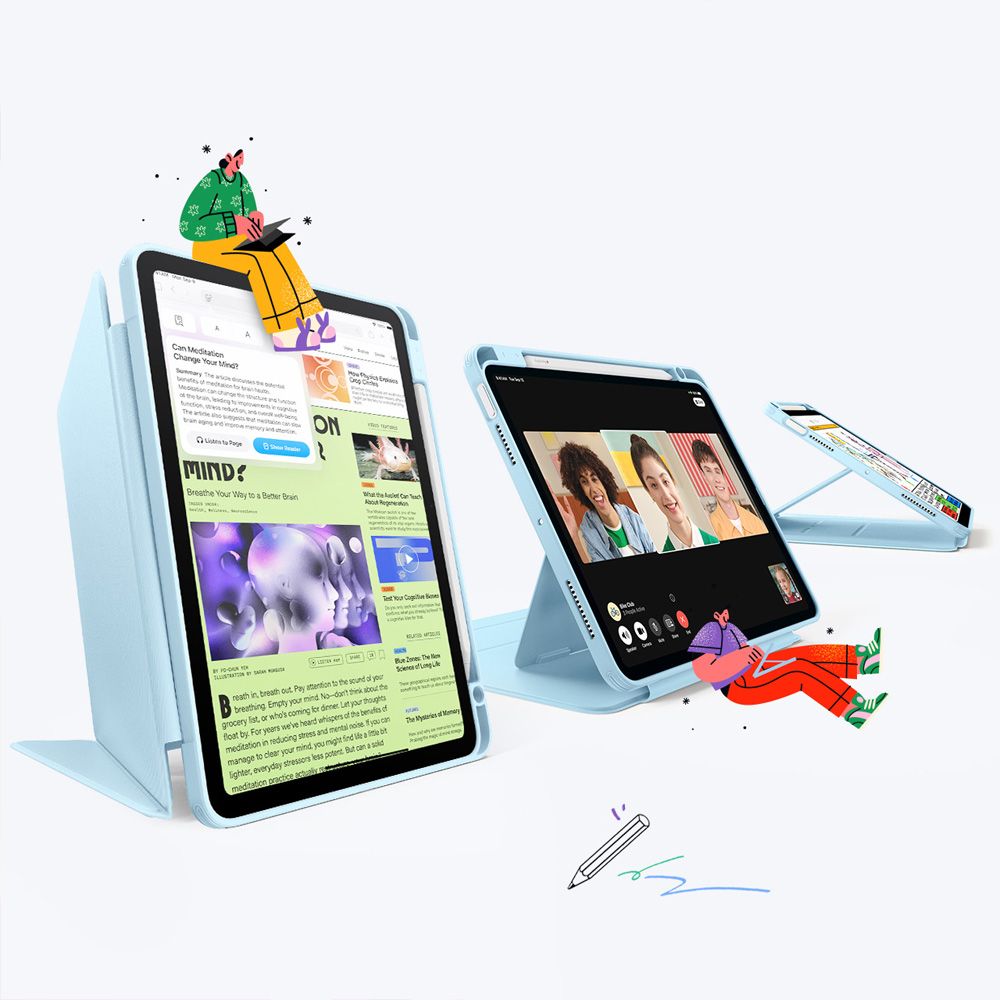 COUVERTURE ESR FLIP HYBRIDE IPAD AIR 10,9” 4 / 5 / 2020-2022 / 11” 6 / 7 / 2024-2025 BLEU CIEL