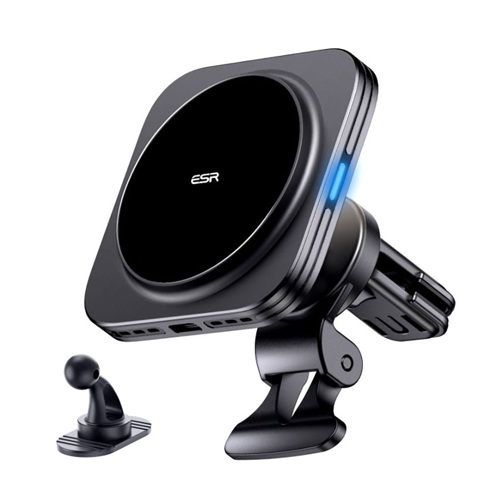 SUPPORT DE TÉLÉPHONE POUR VOITURE AVEC CHARGE SANS FIL ESR HALOLOCK MAGNETIC MAGSAFE SUPPORT DE VENTILATION CHARGEUR SANS FIL QI2 15W NOIR