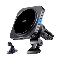 SUPPORT DE TÉLÉPHONE POUR VOITURE AVEC CHARGE SANS FIL ESR HALOLOCK MAGNETIC MAGSAFE SUPPORT DE VENTILATION CHARGEUR SANS FIL QI2 15W NOIR