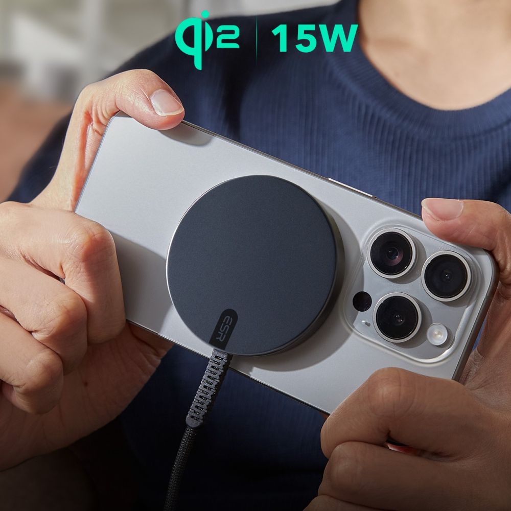 ESR HALOLOCK QI2 MINI MAGNETIQUE MAGSAFE CHARGEUR SANS FIL 15W NOIR