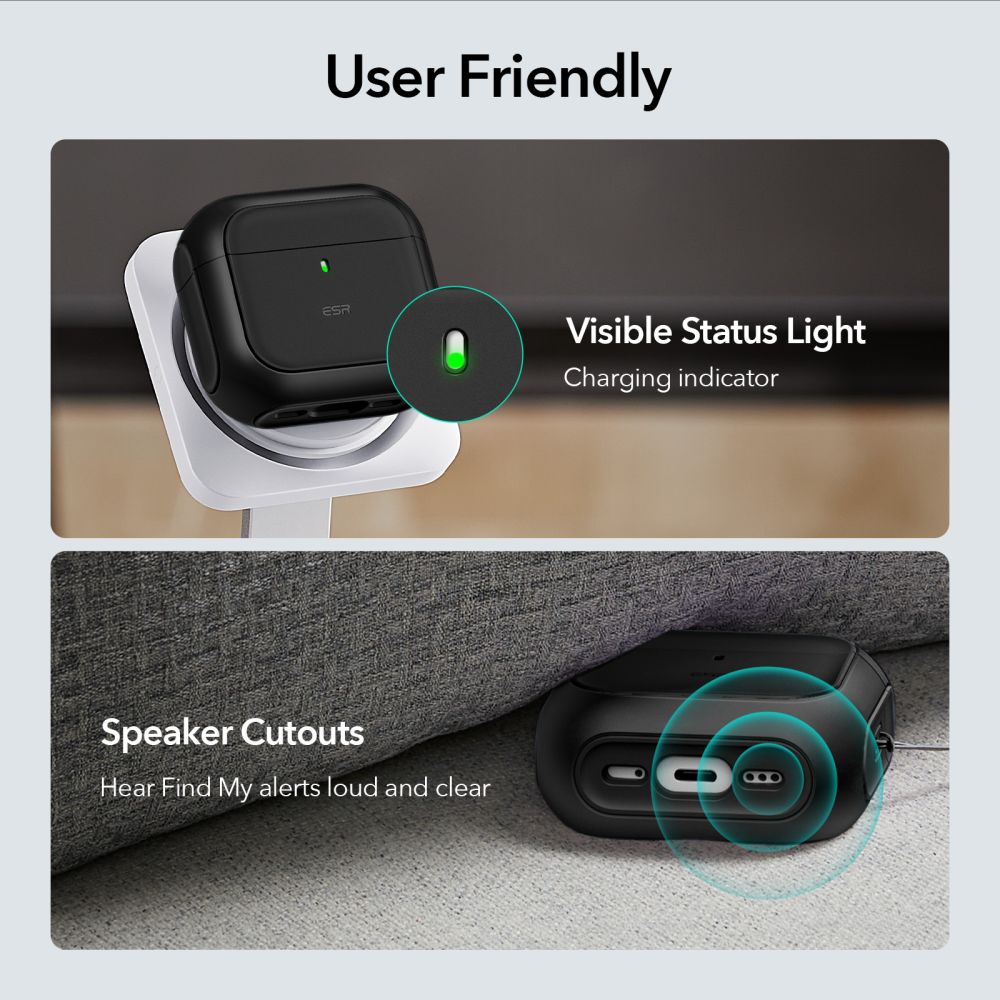 COQUE ESR ORBIT HALOLOCK MAGSAFE APPLE AIRPODS 4 NOIRE