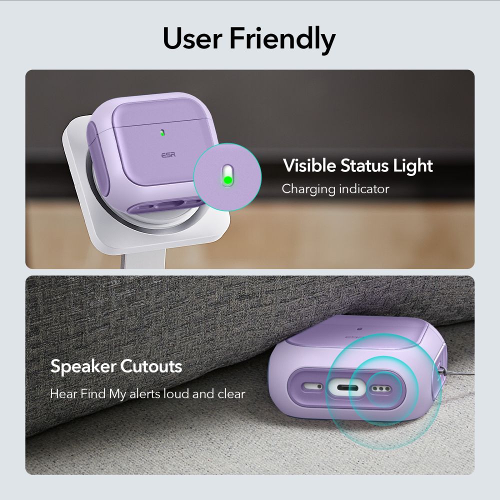 COQUE ESR ORBIT HALOLOCK MAGSAFE APPLE AIRPODS 4 VIOLETTE