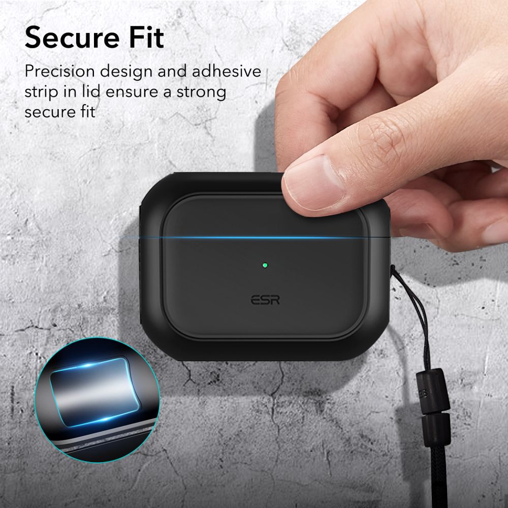 COQUE ESR ORBIT HALOLOCK MAGSAFE APPLE AIRPODS PRO 1 / 2 NOIRE