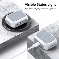 COQUE ESR ORBIT HALOLOCK MAGSAFE APPLE AIRPODS PRO 1 / 2 BLANCHE