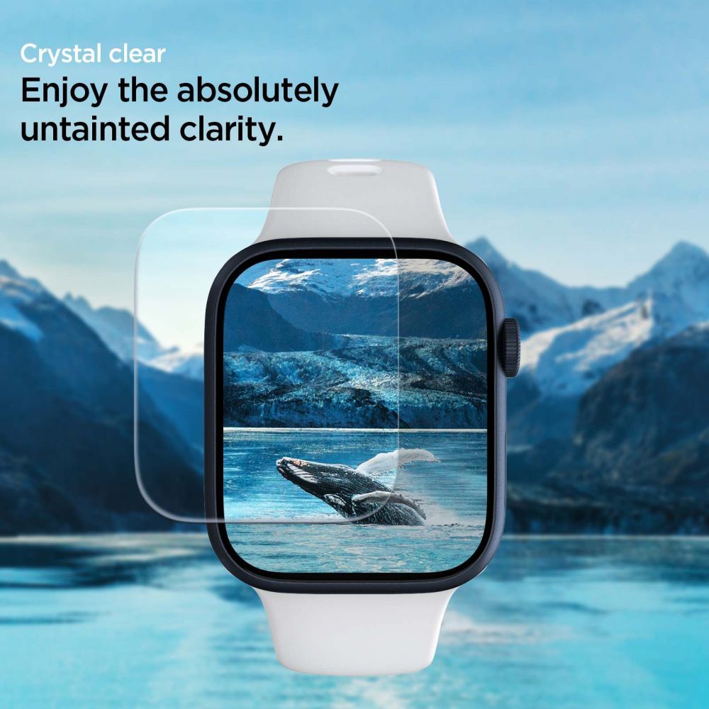 3X FILM PROTECTEUR POUR APPLE WATCH 4 / 5 / 6 / 7 / 8 / 9 / SE 44 / 45 MM SPIGEN NEO FLEX 3-PACK TRANSPARENT
