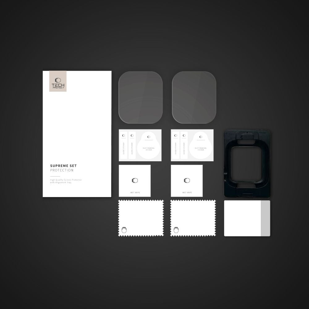 FILM PROTECTEUR TECH-PROTECT SUPREME SET 2-PAQUETS APPLE WATCH 10 (42 MM) TRANSPARENT