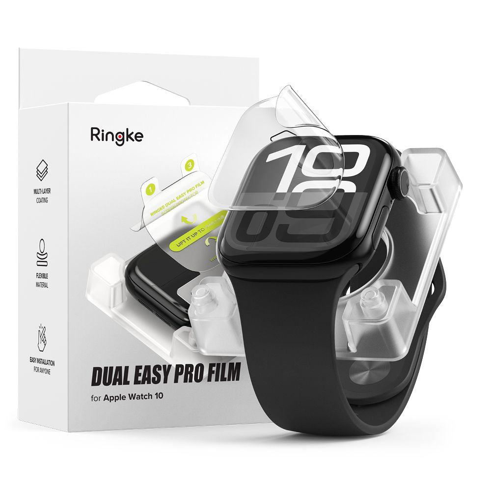 FOLIE DE PROTECTION RINGKE DUAL EASY PRO 2-PACK APPLE WATCH 10 (42 MM) TRANSPARENT