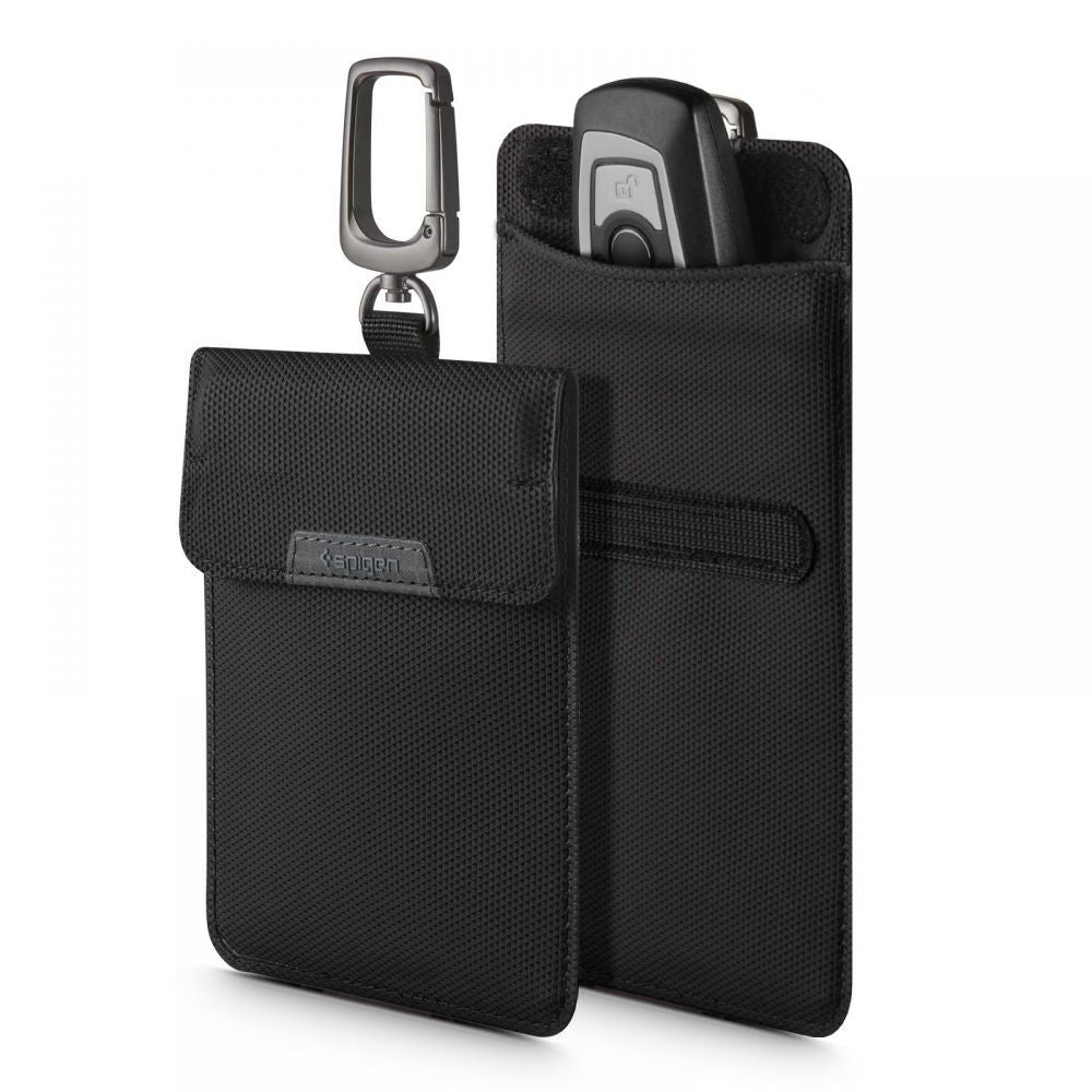 POCHETTE FARADAY SPIGEN SANS CLÉ BLOQUEUR DE SIGNAL RFID NOIR