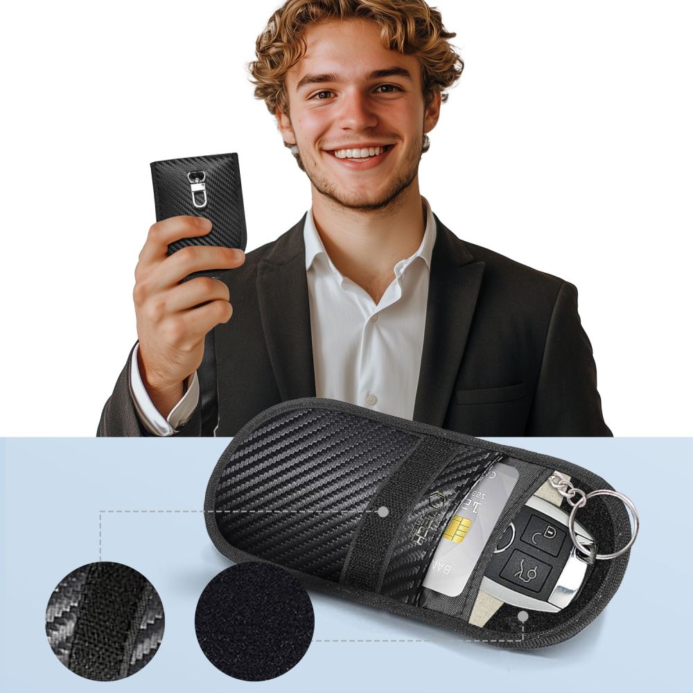 TECH-PROTECT KLR100 ÉTUI SANS CLÉ BLOQUEUR DE SIGNAL RFID CARBONE