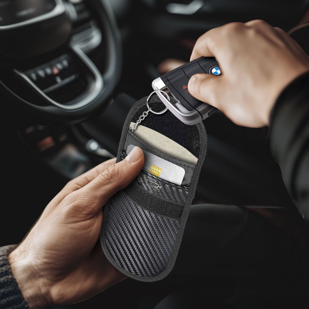 TECH-PROTECT KLR100 ÉTUI SANS CLÉ BLOQUEUR DE SIGNAL RFID CARBONE