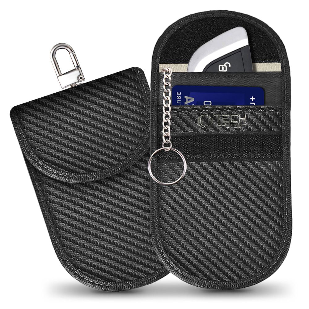 TECH-PROTECT KLR100 ÉTUI SANS CLÉ BLOQUEUR DE SIGNAL RFID CARBONE