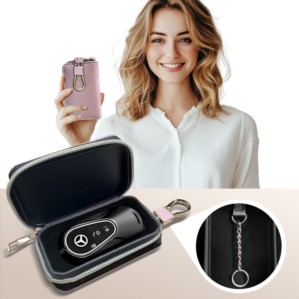 ETUI ANTI-RFID FARADAYA TECH-PROTECT KLR300 SANS CLÉ COULEUR ROSE PÂLE