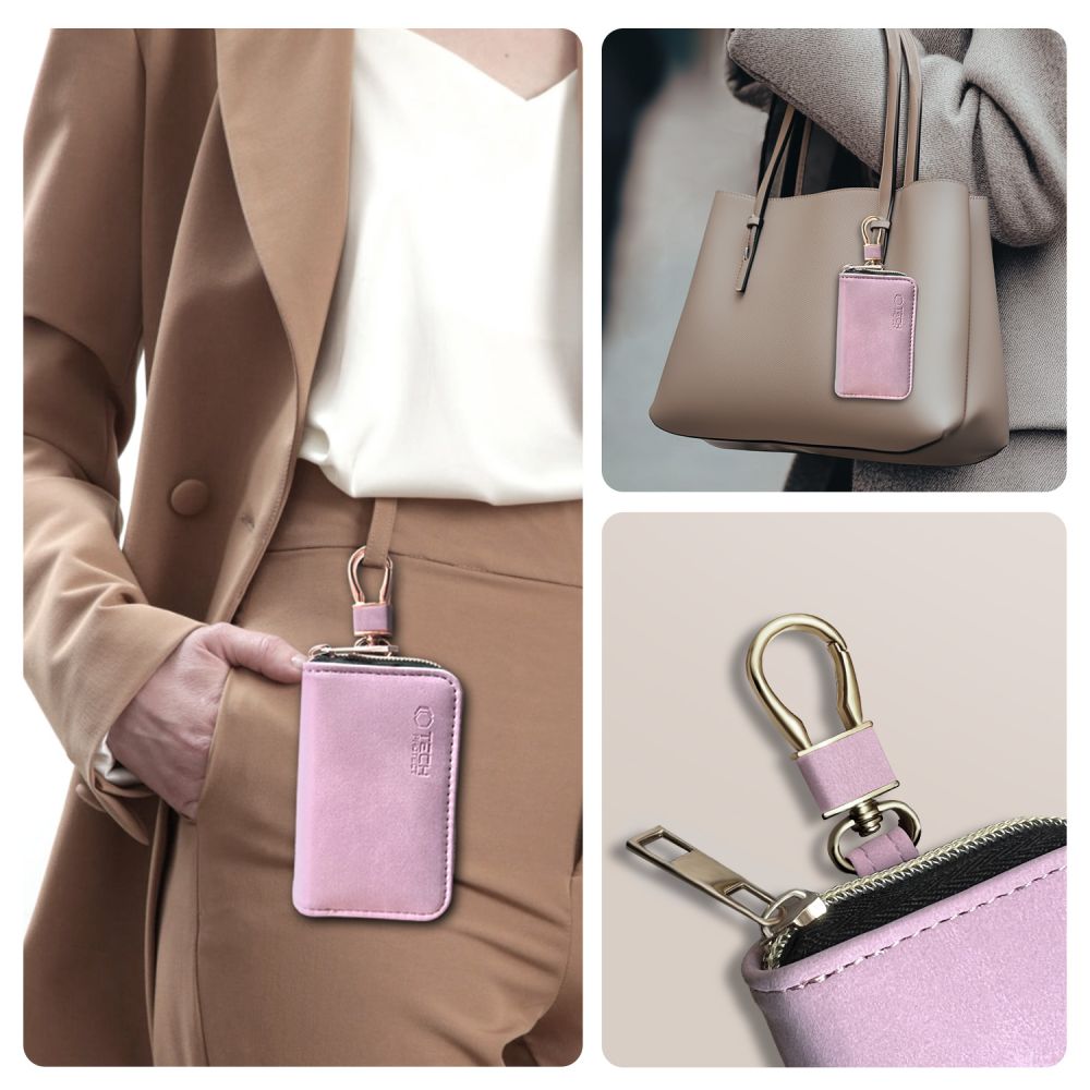 ETUI ANTI-RFID FARADAYA TECH-PROTECT KLR300 SANS CLÉ COULEUR ROSE PÂLE