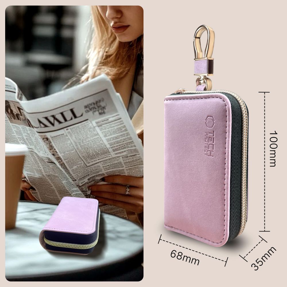ETUI ANTI-RFID FARADAYA TECH-PROTECT KLR300 SANS CLÉ COULEUR ROSE PÂLE