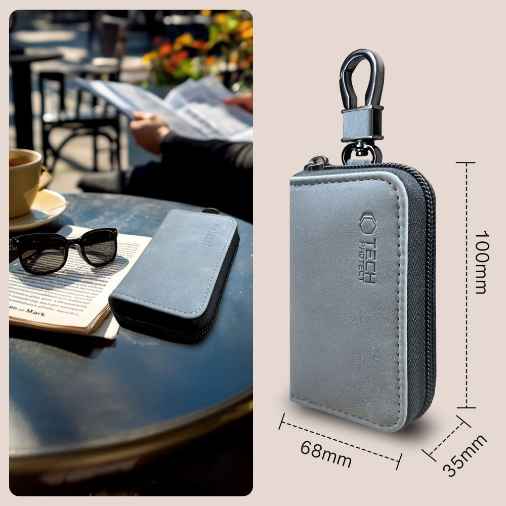 ETUI ANTI-RFID SANS CLÉ FARADAYA TECH-PROTECT KLR300 COULEUR GRIS CRAYON