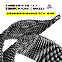 BRACELET EN METAL POUR SAMSUNG GALAXY WATCH ULTRA (47 MM) HEYBAND MILANESE STARLIGHT