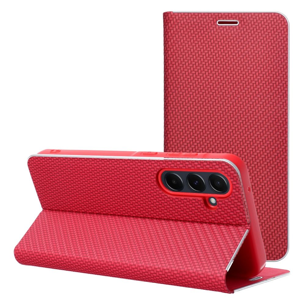 COUVERTURE DE LIVRE POUR XIAOMI REDMI 13C / POCO C65 HEYCASE LUNA WALLET ROUGE PUR