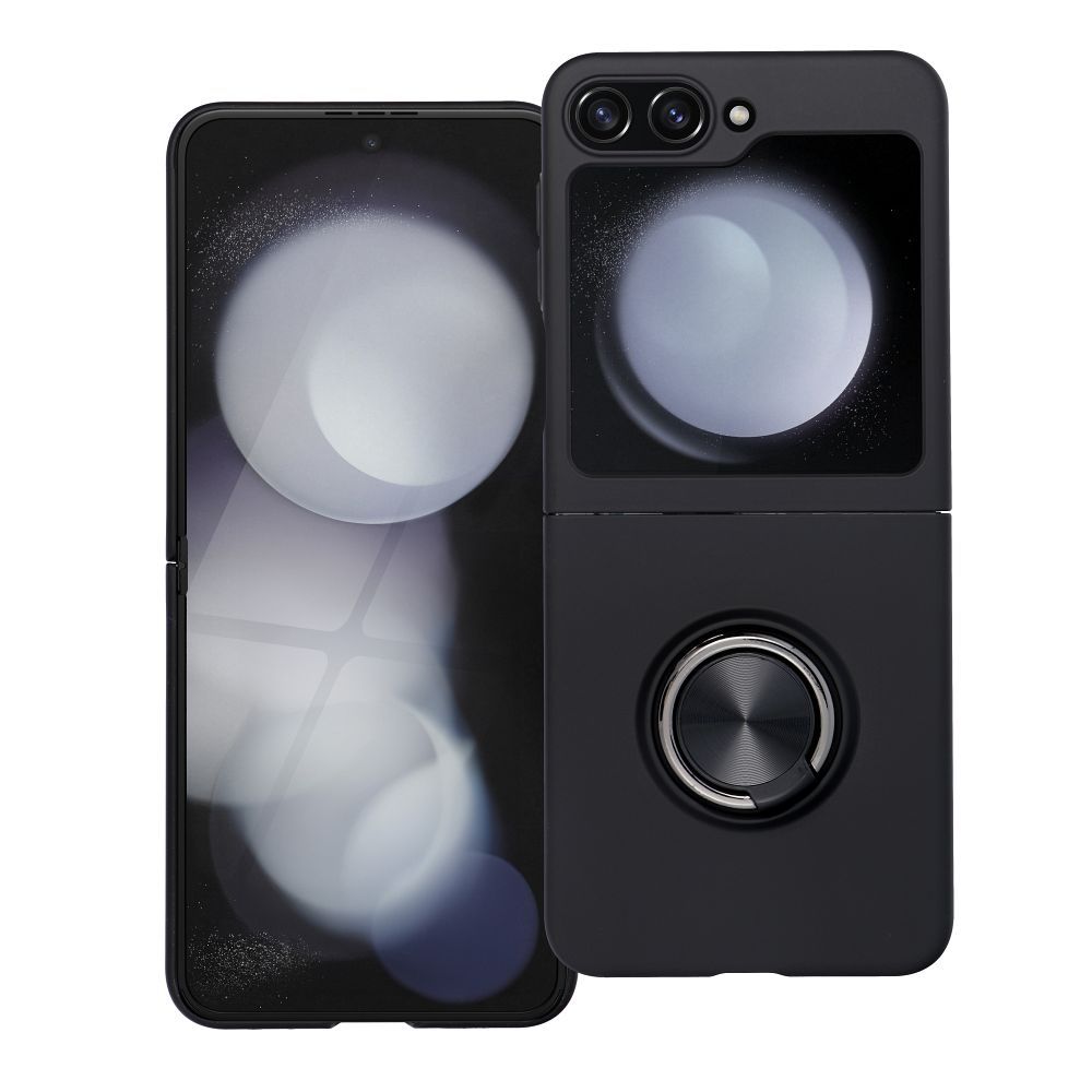COQUE POUR SAMSUNG Z Z FLIP 5 HEYCASE EN SILICONE RING NOIR
