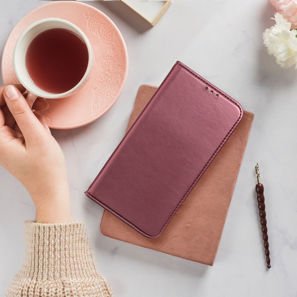 COUVERTURE DE LIVRE POUR REALME C67 HEYCASE SMART MAGNETO BOOK BURGUNDY