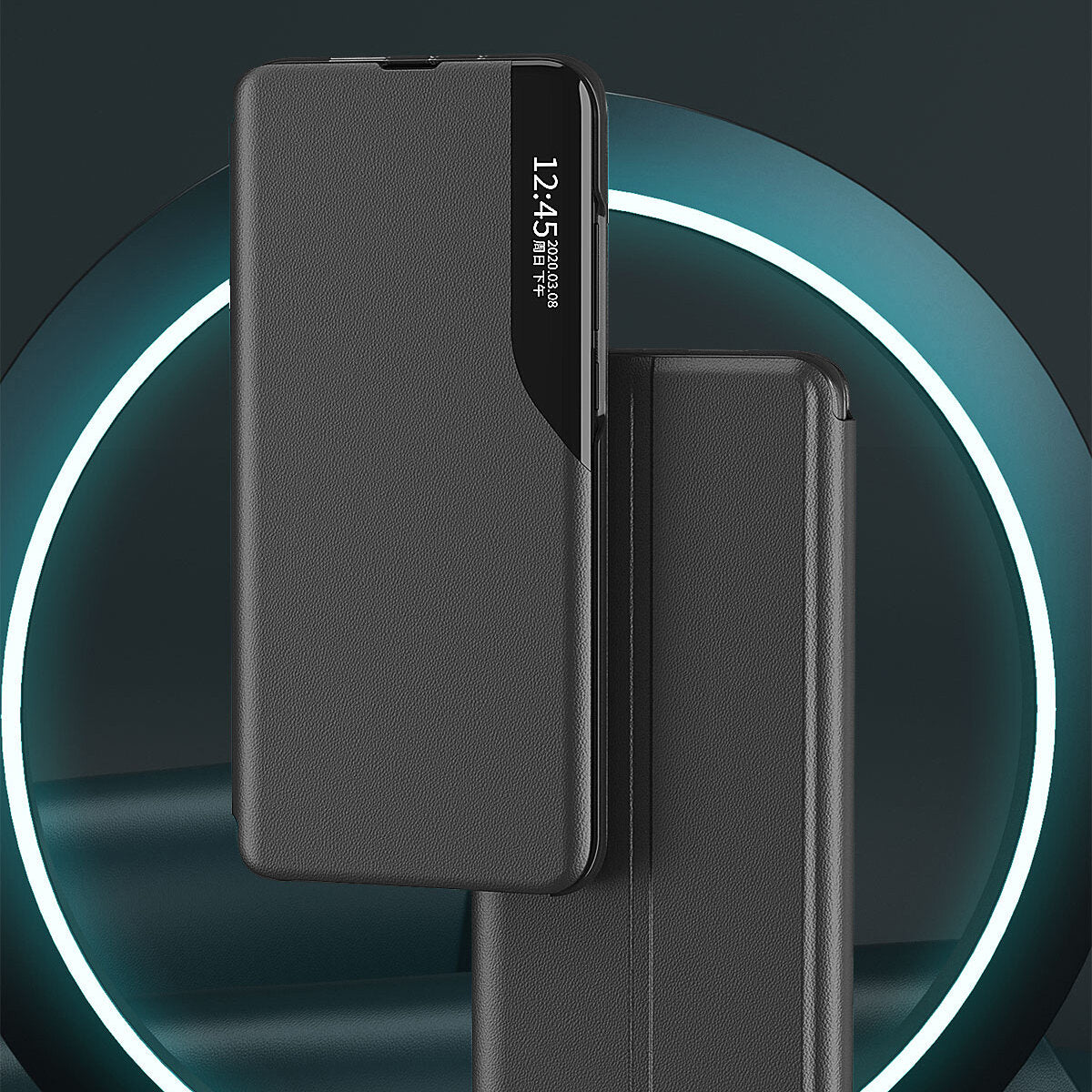 COUVERTURE DE LIVRE POUR SAMSUNG GALAXY S24 ULTRA HEYCASE SMART VIEW NOIRE