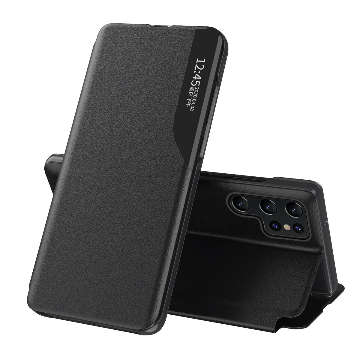 COUVERTURE DE LIVRE POUR SAMSUNG GALAXY S24 ULTRA HEYCASE SMART VIEW NOIRE