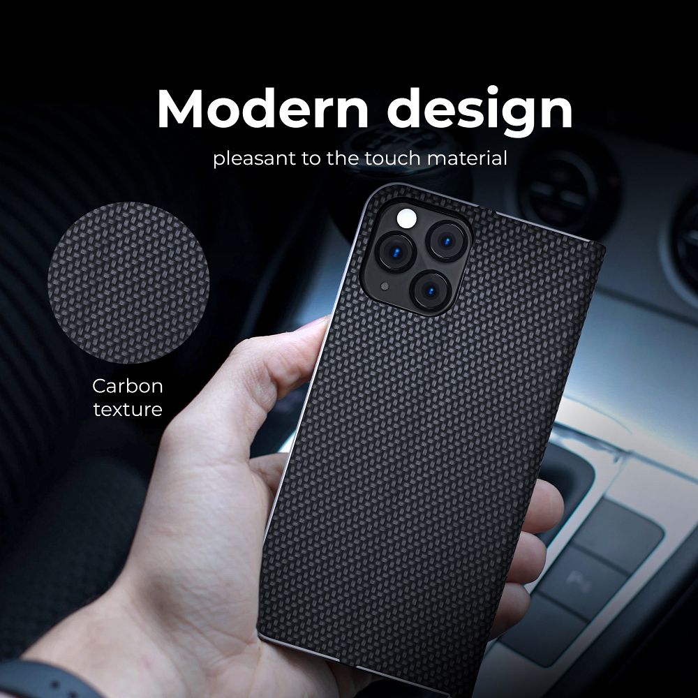 COUVERTURE DE LIVRE POUR SAMSUNG A35 5G HEYCASE PORTEFEUILLE CARBONE NOIR