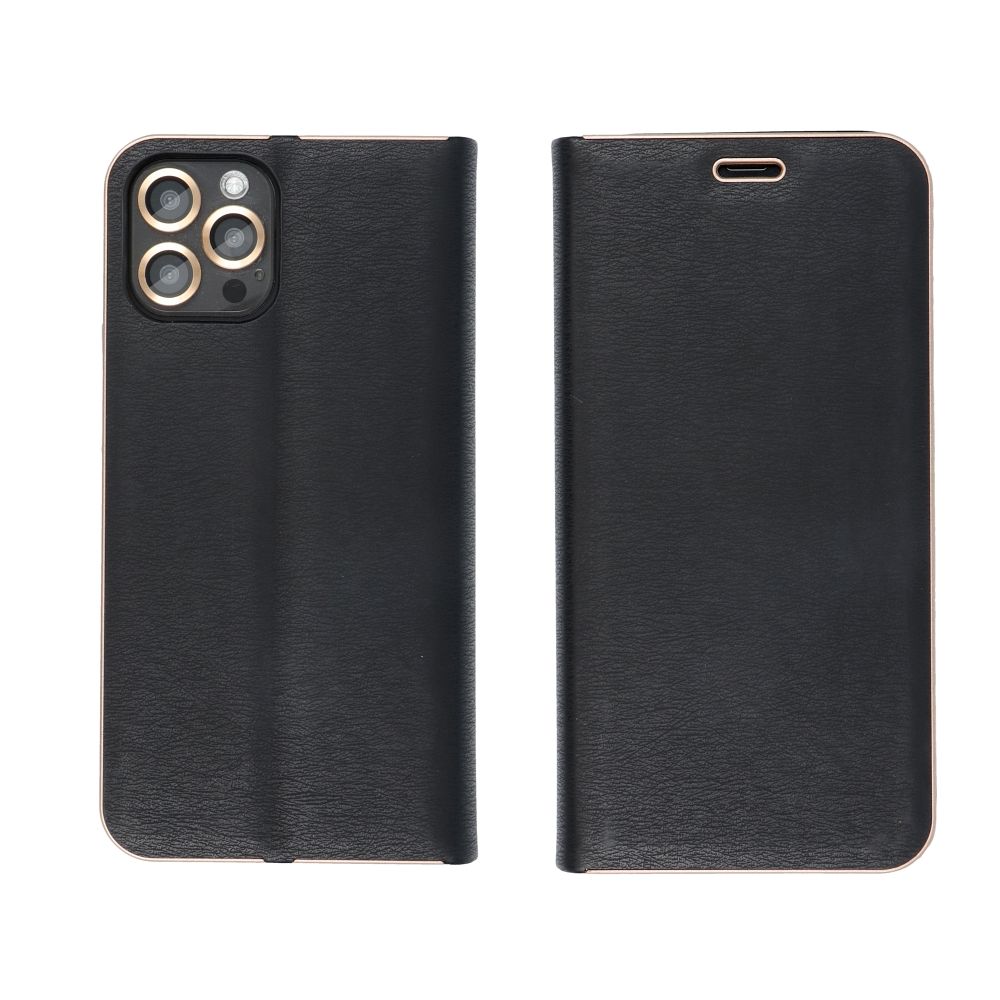 COUVERTURE DE LIVRE POUR SAMSUNG A35 5G HEYCASE PORTEFEUILLE CARBONE OR / NOIR