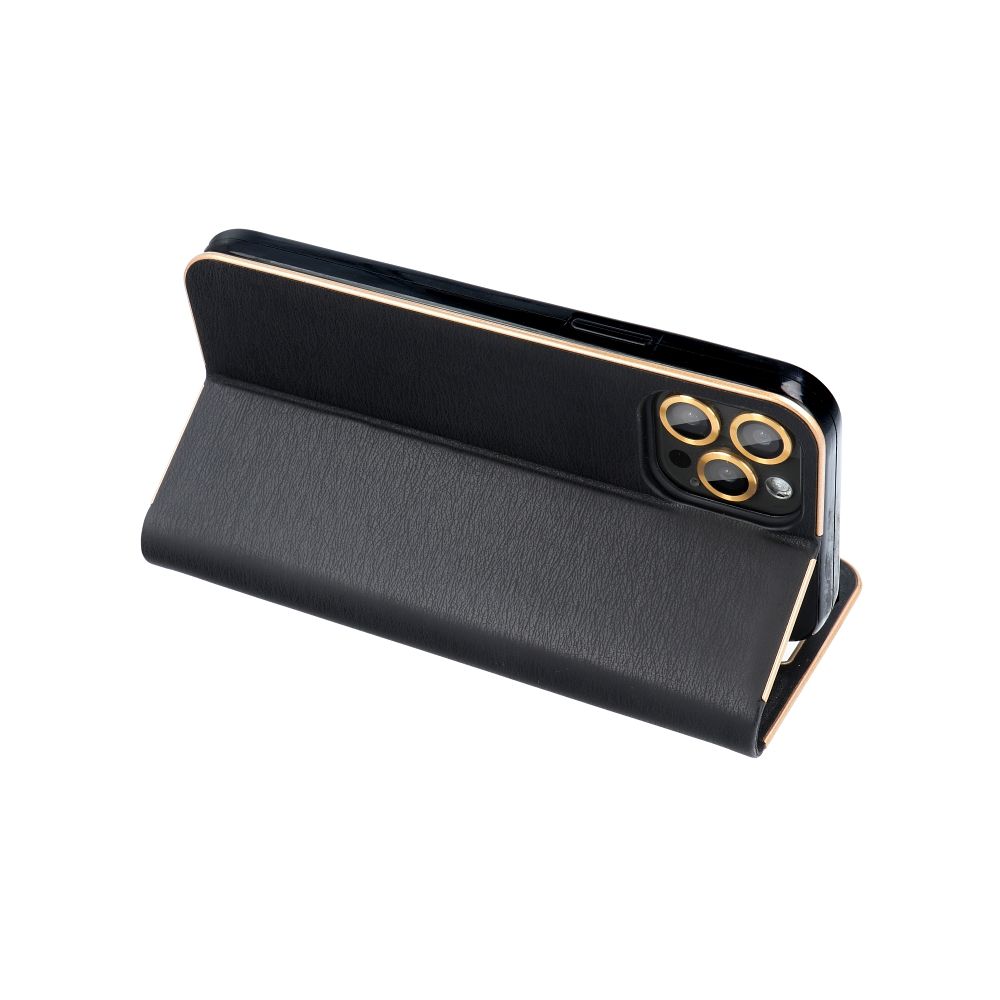 COUVERTURE DE LIVRE POUR SAMSUNG A35 5G HEYCASE PORTEFEUILLE CARBONE OR / NOIR