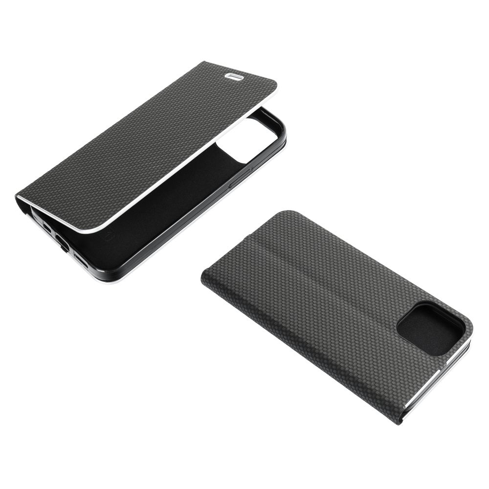 COUVERTURE DE LIVRE POUR SAMSUNG A55 5G HEYCASE PORTEFEUILLE CARBONE NOIR