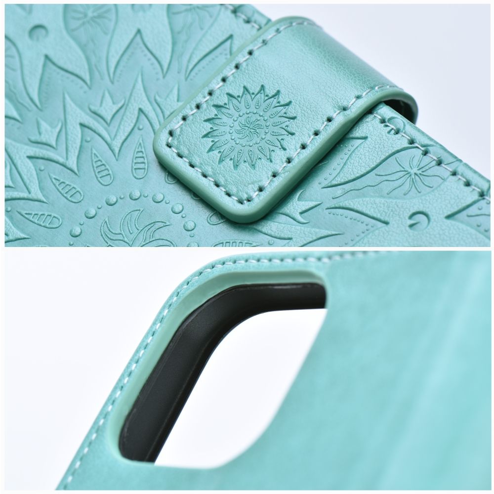 COUVERTURE DE LIVRE HEYCASE WALLET MANDALA SAMSUNG GALAXY A15 5G VERT