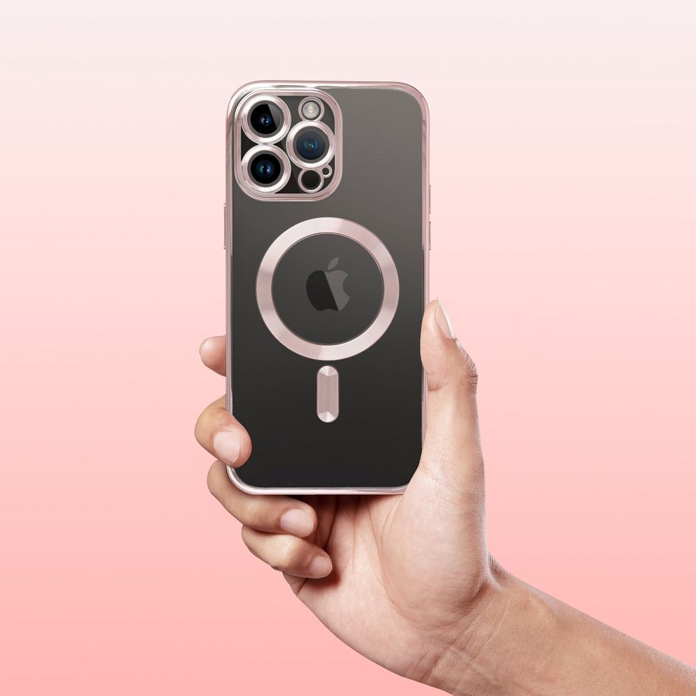 COQUE IPHONE 15 HEYCASE MAGSAFE MAG SHINE ROSE GOLD