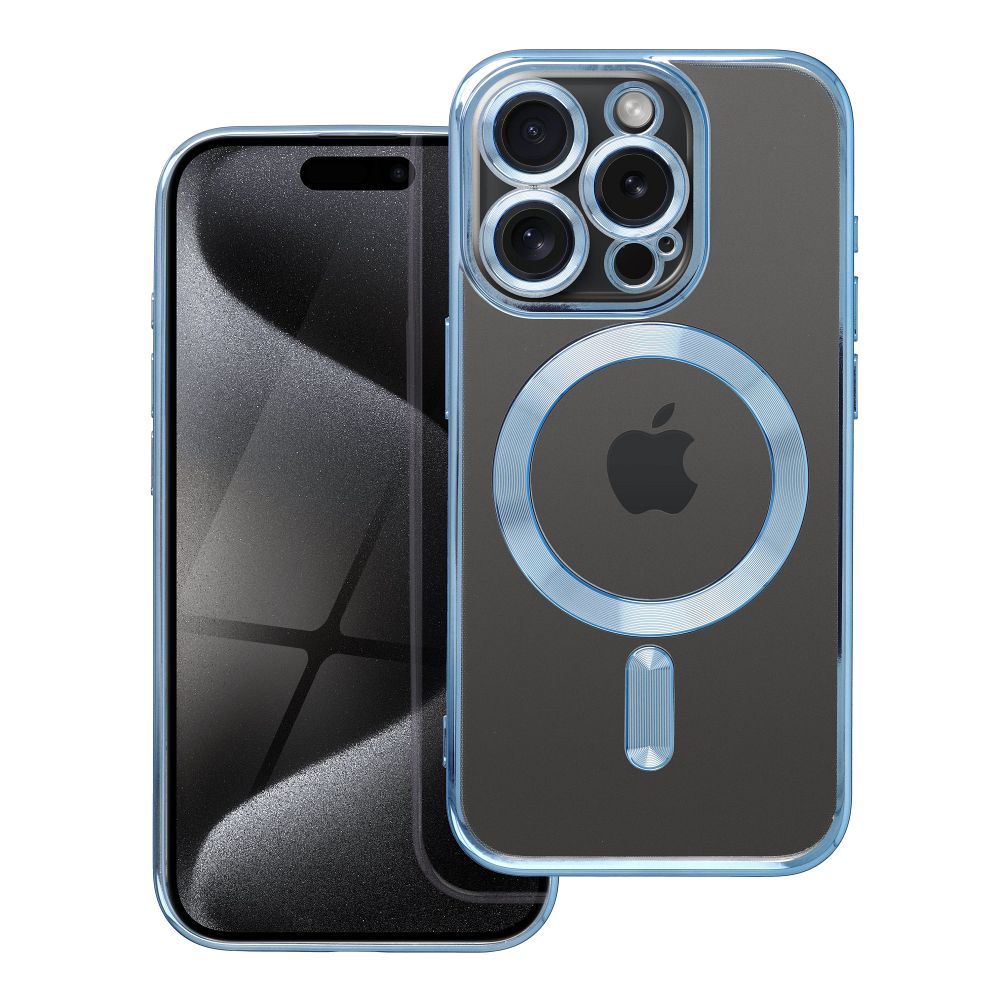 COQUE IPHONE 15 PRO HEYCASE MAGSAFE MAG SHINE BLEU
