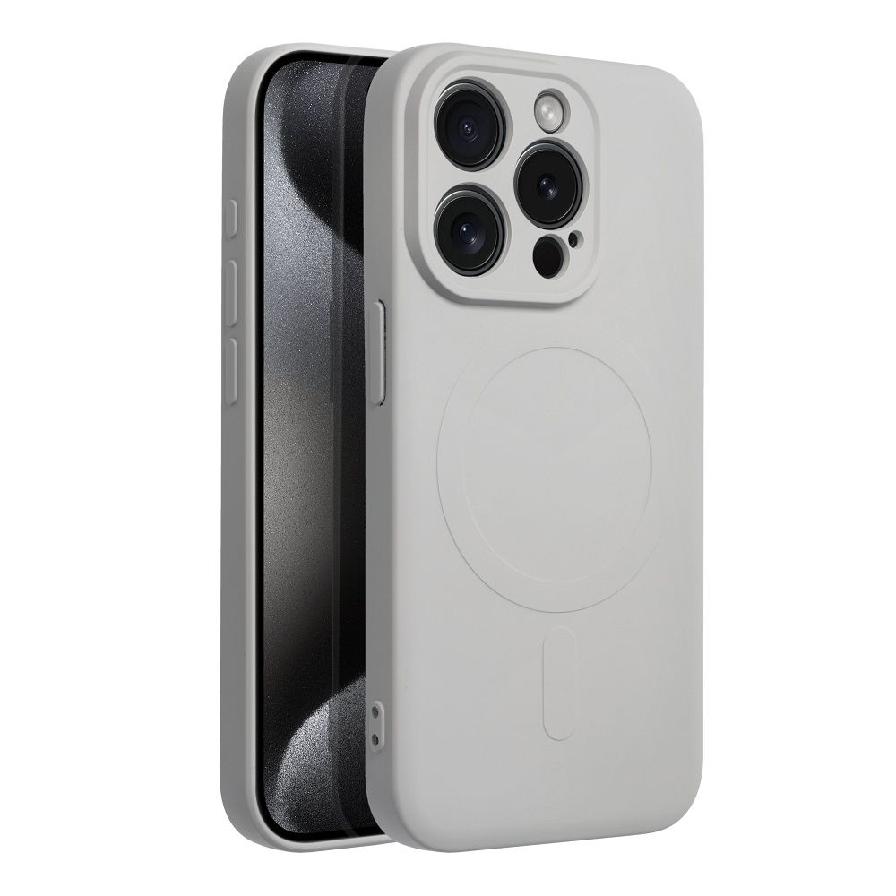 COQUE IPHONE 15 PRO MAX HEYCASE SILICONE MAG MAGSAFE TITANE