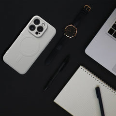 COQUE IPHONE 15 PRO MAX HEYCASE SILICONE MAG MAGSAFE TITANE