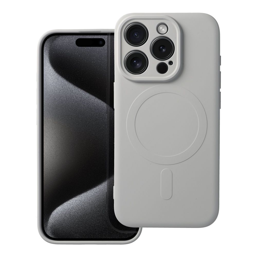 COQUE IPHONE 15 PRO MAX HEYCASE SILICONE MAG MAGSAFE TITANE