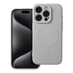 COQUE IPHONE 15 PRO MAX HEYCASE SILICONE MAG MAGSAFE TITANE