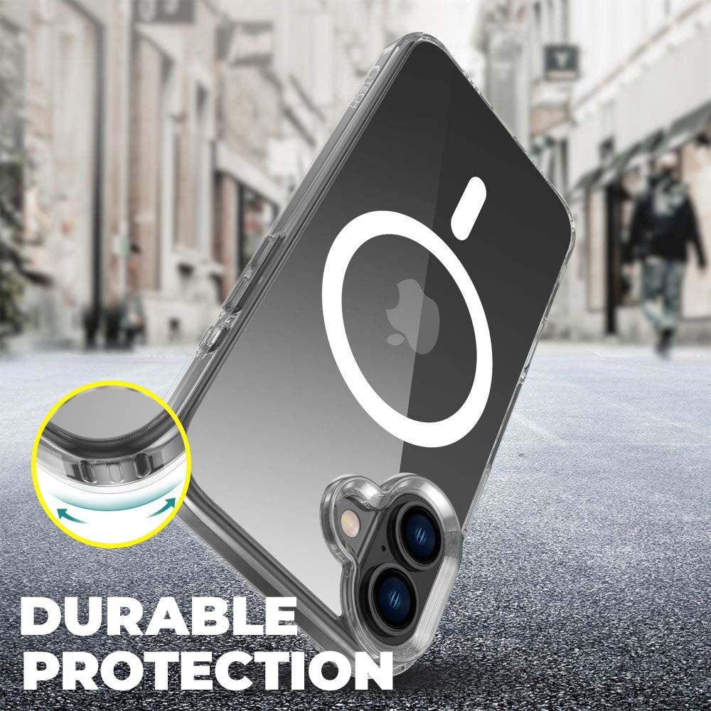 COQUE POUR IPHONE 16 PLUS HEYCASE MAGSAFE SHOCK DEFENSE TRANSPARENTE