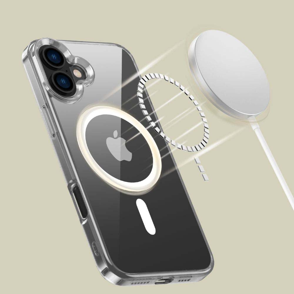 COQUE POUR IPHONE 16 PLUS HEYCASE MAGSAFE SHOCK DEFENSE TRANSPARENTE