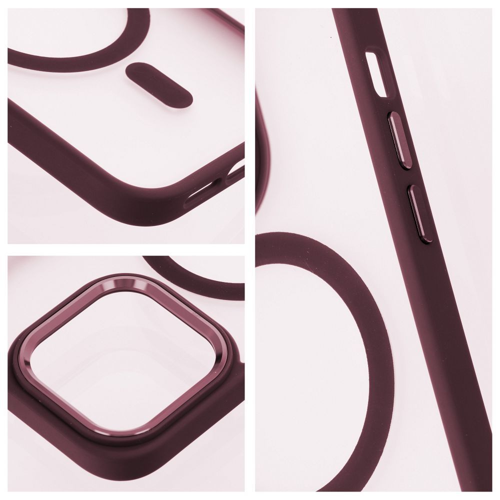 COQUE POUR IPHONE 16 PLUS HEYCASE MAG MAGSAFE ROUGE PRUNE