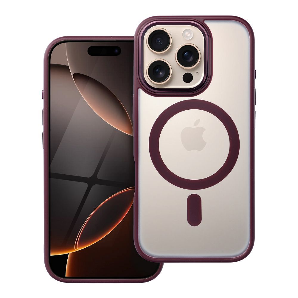 COQUE POUR IPHONE 16 PRO MAX HEYCASE MAG MAGSAFE ROUGE PRUNE