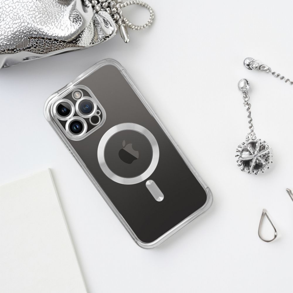 COQUE POUR IPHONE 16 PRO MAX HEYCASE MAGSAFE MAG SHINE ARGENT