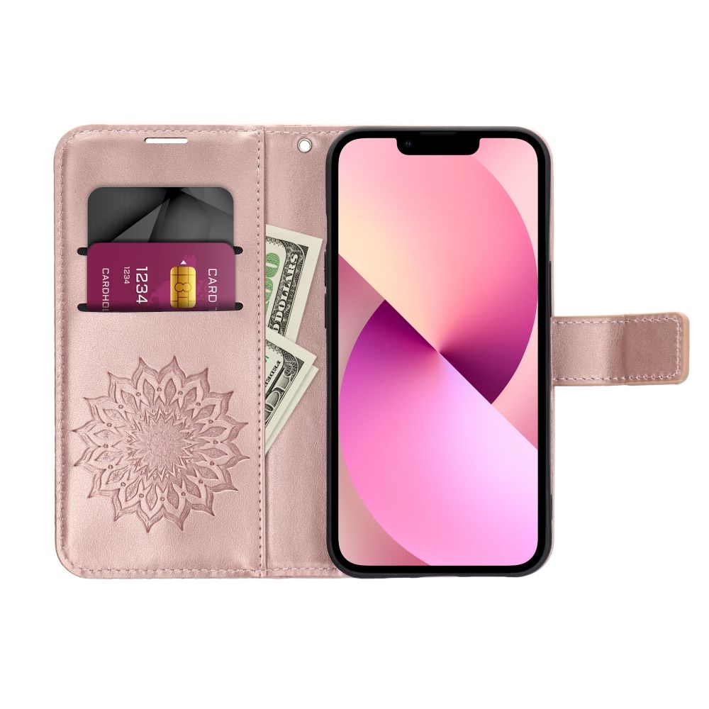 COQUE POUR IPHONE 16 PLUS HEYCASE MEZZO WALLET MANDALA ROSE GOLD