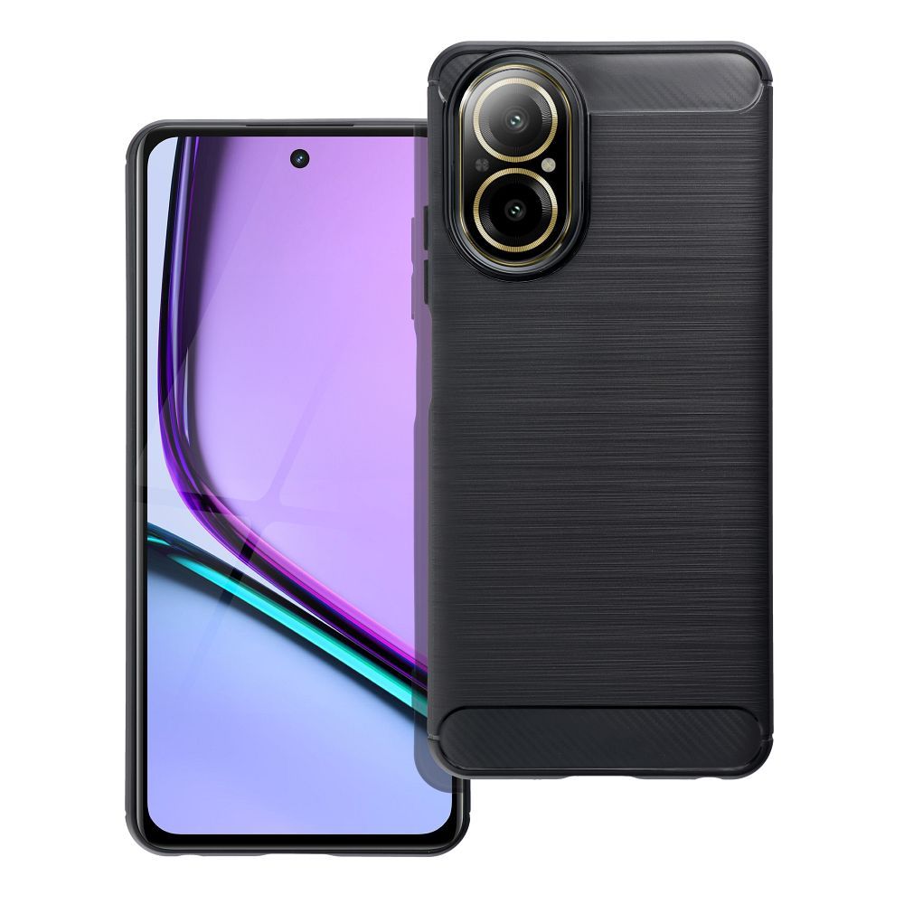 COUVERCLE POUR REALME C67 HEYCASE CARBONE NOIR