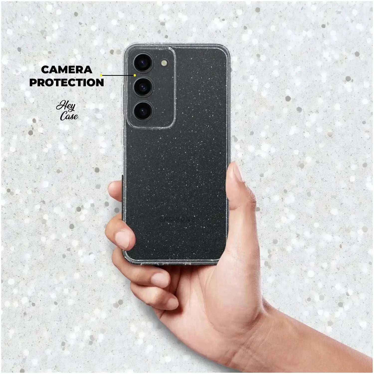 COUVERCLE POUR SAMSUNG A25 5G HEYCASE GLITTER TRANSPARENT
