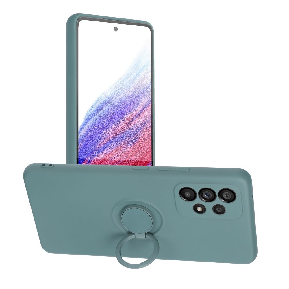 COQUE POUR SAMSUNG GALAXY A16 4G / 5G HEYCASE EN SILICONE AVEC ANNEAU VERT