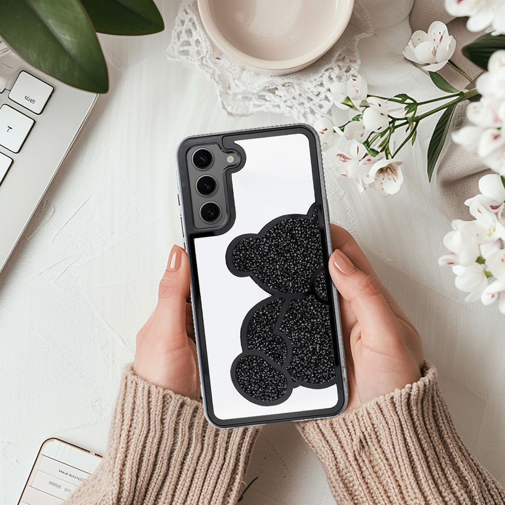 COQUE POUR SAMSUNG GALAXY A16 4G / 5G HEYCASE OURS EN PELUCHE NOIR