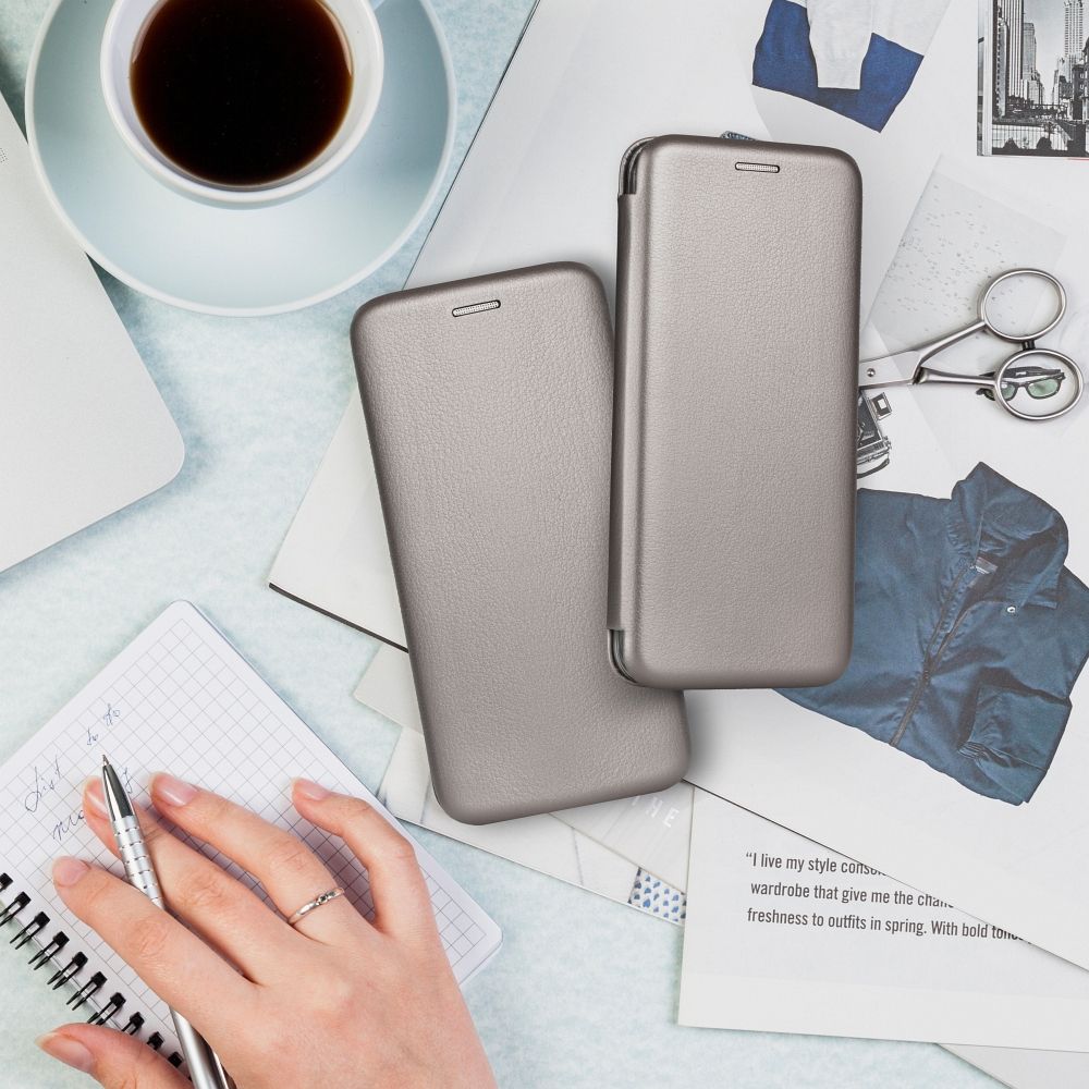 COUVERTURE POUR SAMSUNG GALAXY A25 5G HEYCASE ELEGANCE PORTEFEUILLE GRIS