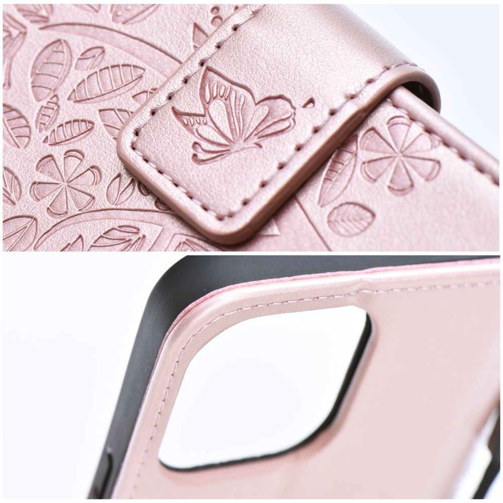 COUVERCLE POUR SAMSUNG GALAXY A55 5G HEYCASE MAGNETIQUE PORTEFEUILLE BOIS ROSE