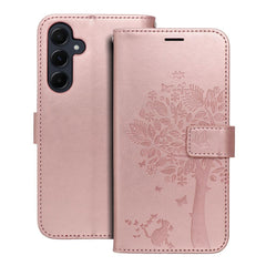 COUVERCLE POUR SAMSUNG GALAXY A55 5G HEYCASE MAGNETIQUE PORTEFEUILLE BOIS ROSE