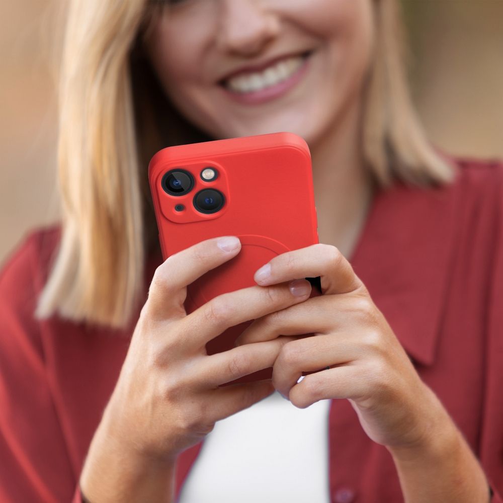 COUVERCLE POUR SAMSUNG GALAXY S24 FE HEYCASE SILICONE MAG MAGSAFE ROUGE
